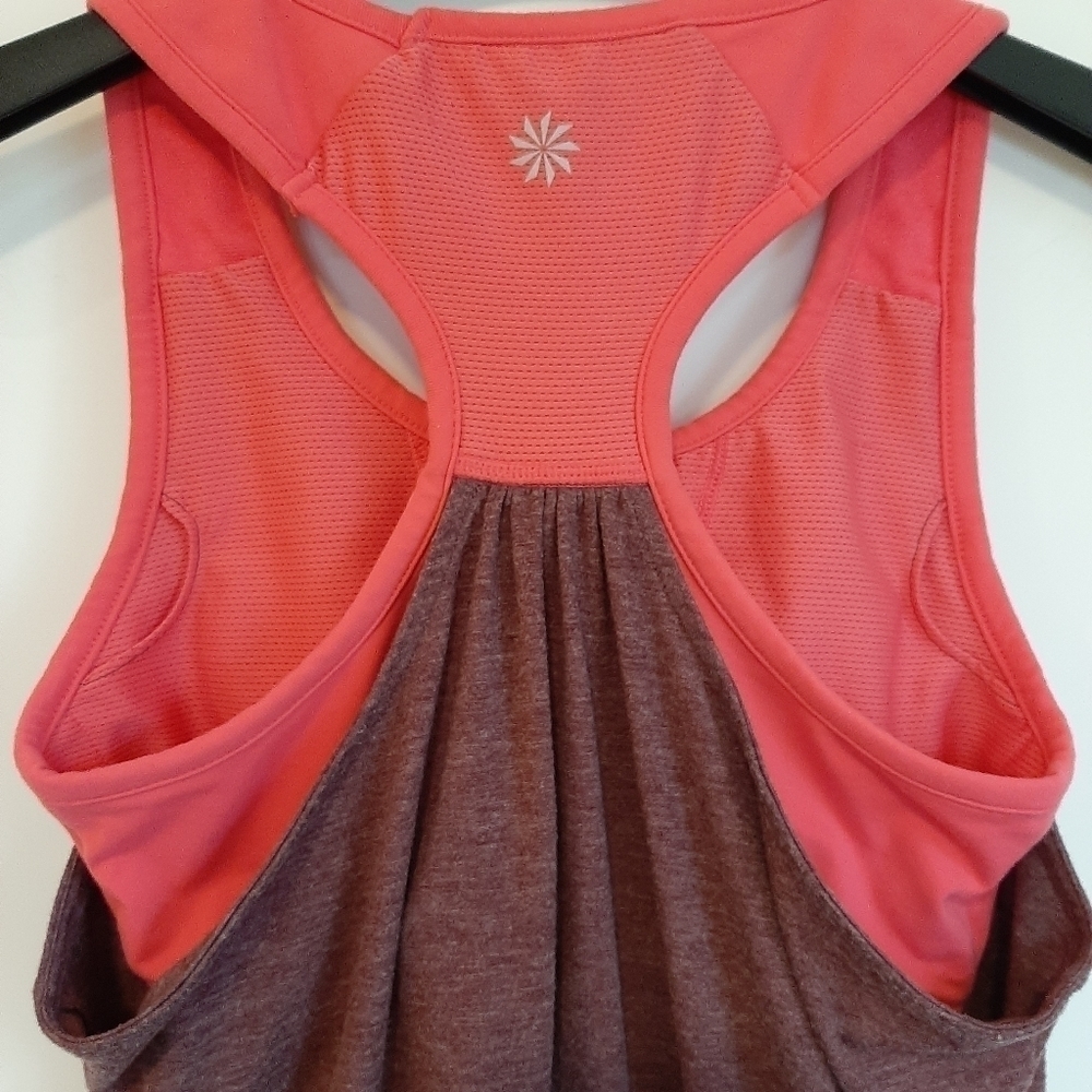 Athleta Racerback Tank Top Built in Bra Athletic Workout Yoga Purple Pink XXS